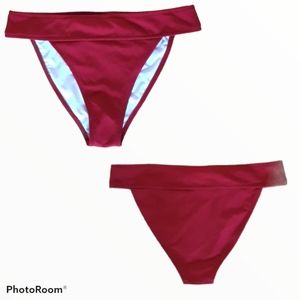 High Cut ribbed bikini bottom